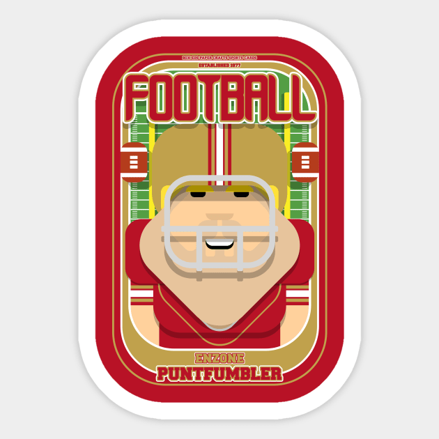 American Football Red and Gold - Enzone Puntfumbler - Sven version Sticker by Boxedspapercrafts